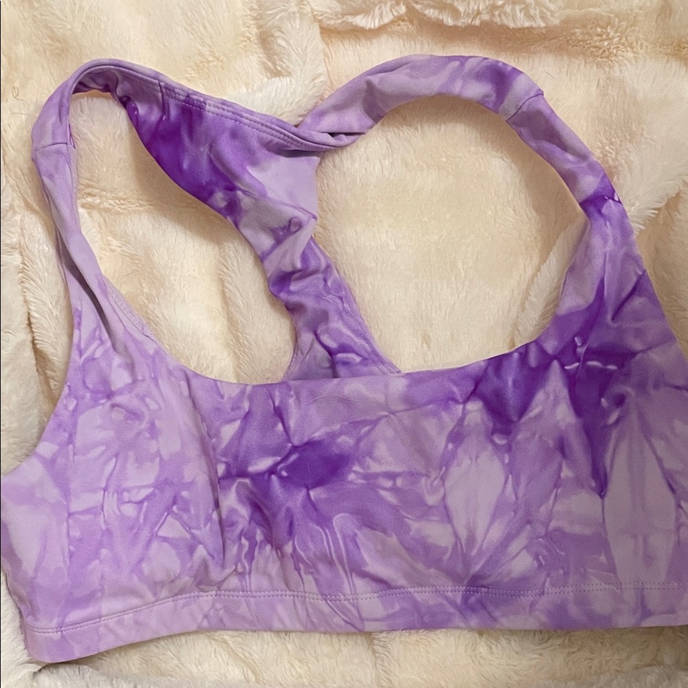 Purple Tie-Dye Sports Bra